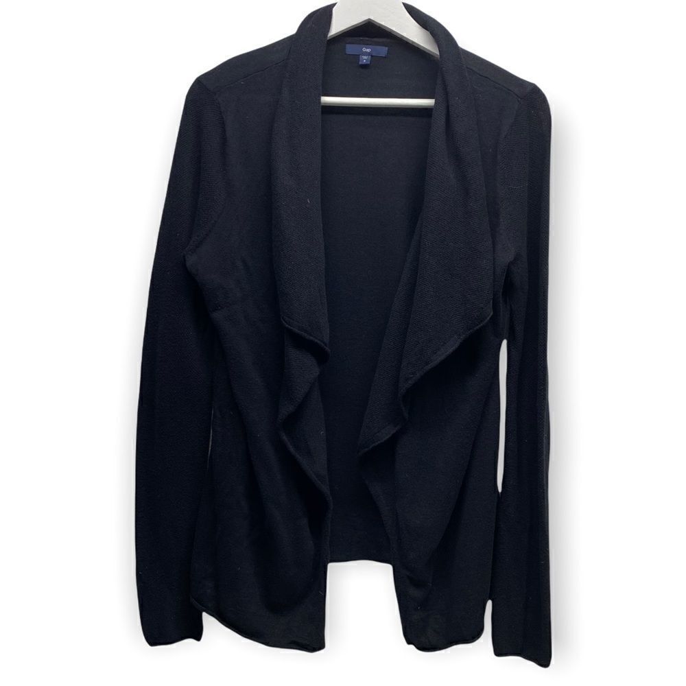 Gap Black Drape collar open front cardigan size Medium